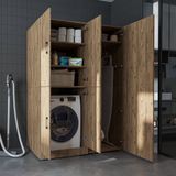 Roomart DORA-II Wasmachine Ombouwkast 130x186 cm - Eiken