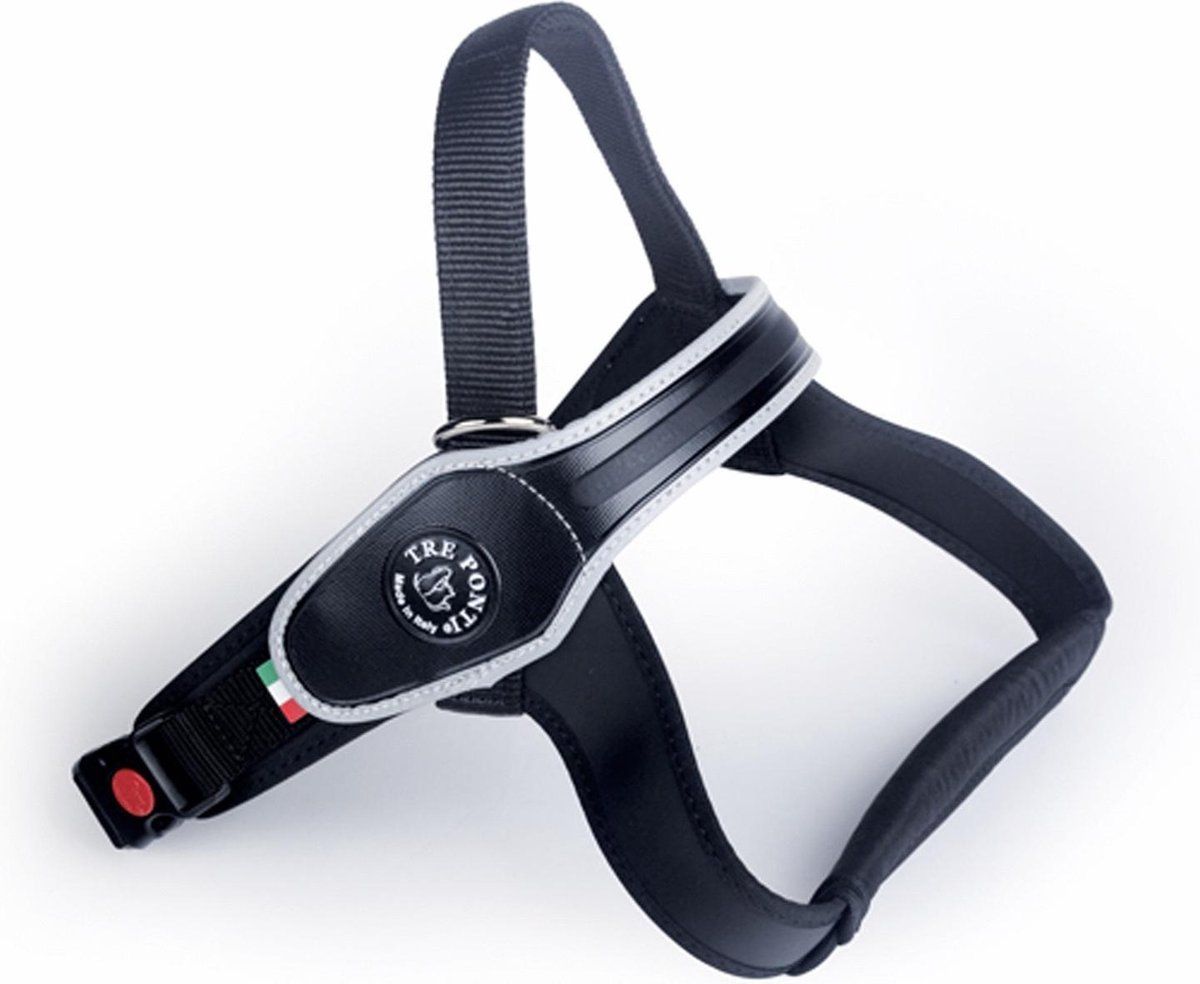 Tre Ponti Primo Tuig Zwart&Reflecterend - Hondenharnas - 58 - 72 cm