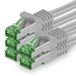 1aTTack.de CAT7 LAN-netwerkkabel 5x 5m 10Gbps Ethernet SFTP - grijs