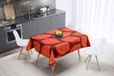 Bonamaison Tafelkleed, Anti-Mold, Sneldrogend, Waterdicht, 100% Polyester Tafellaken, Oranje Bordeaux, 140 x 140 Cm