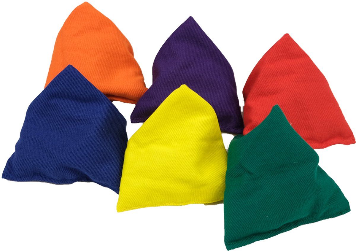 MD Sport MDsport- Pittenzakjes piramide - set van 6 - blauw, geel, groen, oranje, rood, paars