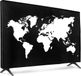 kwmobile Housse TV pour TV 65" - Housse de protection - Design carte du monde - Blanc/Noir
