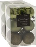 Koopman International Boules de Noël - 24x mix teintes vertes - plastique - 6 cm