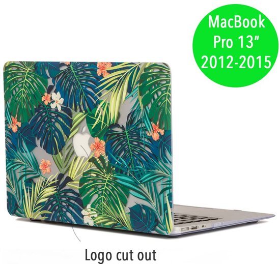 Lunso - palmboom bladeren hardcase hoes - MacBook Pro Retina 13 inch 2012-2015 - groen