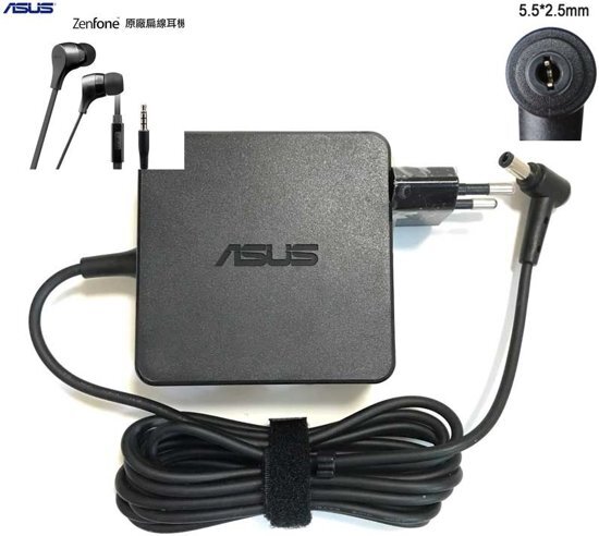 Asus Origineel Laptop 65W 19V 3.42A 5.5x2.5mm + oordopjes