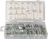 Toolland Assortiment moeren en bouten, 240-delig, verschillende maten, nikkelkleurig