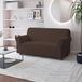 Italian Bed Linen Fashionable Bankhoes met volledige afdekking, bruin voor 2-zitsbank