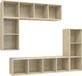 vidaXL Ensemble de meubles TV 4 pièces Bois d'ingénierie Couleur chêne Sonoma