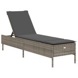 VidaXL Fauteuil rembourré polyrotin, acier crème, blanc