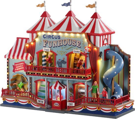 Lemax - Circus Funhouse - Verlichte attractie met animatie & muziek/geluid - Inclusief adapter