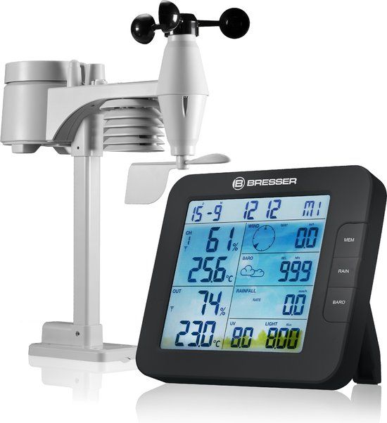 Bresser Weerstation - Tuya smart ClimateConnect - Zwart - Incl. 7-in-1 Buitensensor