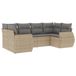 vidaXL 6-delige Loungeset met kussens, polyrattan, beige