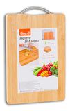 IPEA Rechthoekige houten snijplank met metalen handgreep voor groenten, fruit, salami – 32 x 22 cm – multifunctionele keukenplank voor het snijden en serveren van voorgerechten, brood en kaas – bamboe
