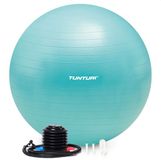 Tunturi Anti Burst Fitness bal met Pomp - Yoga bal 90 cm - Pilates bal - Zwangerschapsbal – 220 kg gebruikersgewicht - Incl Trainingsapp – Turquoise