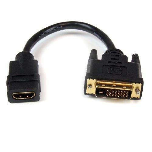 StarTech HDDVIFM8IN HDMI-Adapter 1x HDMI A-Buchse auf DVI-D (25pol) Stecker, 0.2m, schwarz