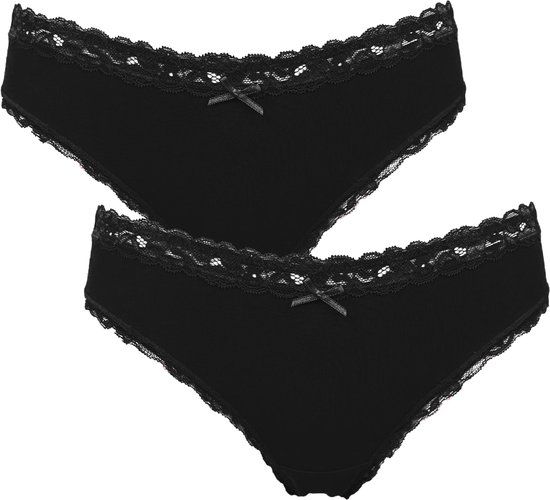 My Basic by After Eden After Eden My Basic Weekend slip katoenen 2-pack Dames onderbroek - Zwart - Maat XL