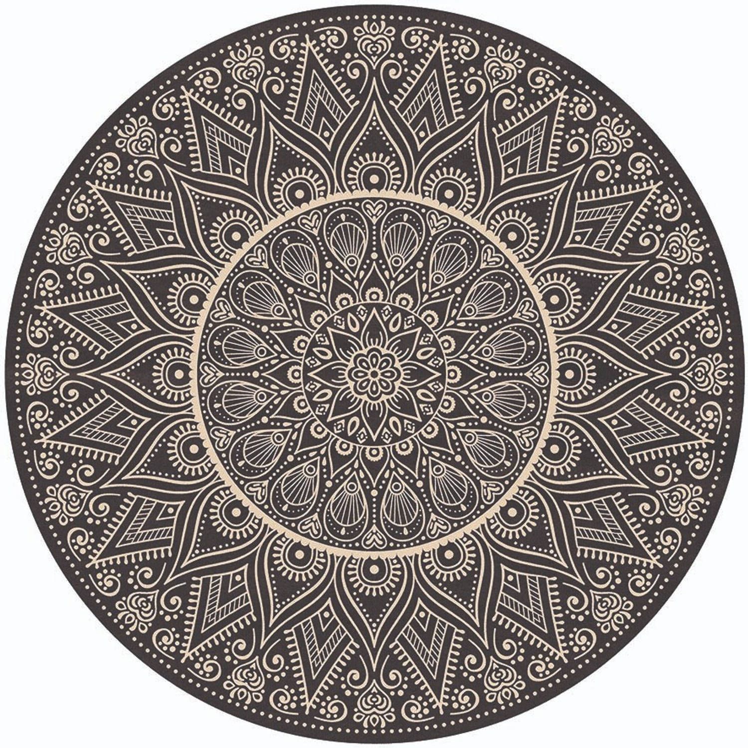 MD-Entree Vloerkleed - Smuq Mandala - 100 cm Ø - Meerkleurig