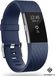 Strap-it Fitbit Charge 2 diamant silicone band - donkerblauw - Maat: S
