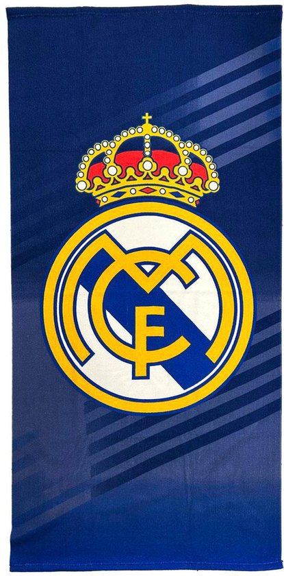 Real Madrid Strandlaken - Polyester Handdoek - 70 x 140 cm - Blauw