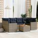 Maison Exclusive - Ensemble de meubles de jardin 7 pièces avec canapé et coussins, gris, en polyrotin