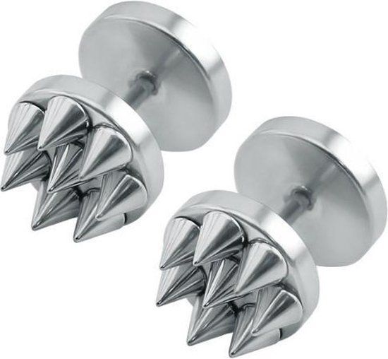Mendes Lookinggoodtoday Spike Stud oorbellen edelstaal Zilverkleurig