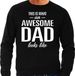 Bellatio Decorations Awesome Dad - Geweldige Vader Cadeau Vaderdag Sweater Zwart Heren - Papa Cadeau Trui S