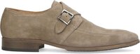 Manfield Heren Taupe Suède Gespschoenen Maat 47