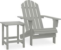 vidaXL Adirondack Tuinstoel met Tafel Massief Vurenhout Grijs
