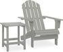 vidaXL Adirondack Tuinstoel met Tafel Massief Vurenhout Grijs