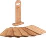 Sans marque Set de planches à découper Avec support - Bois - Marron - 6 pièces