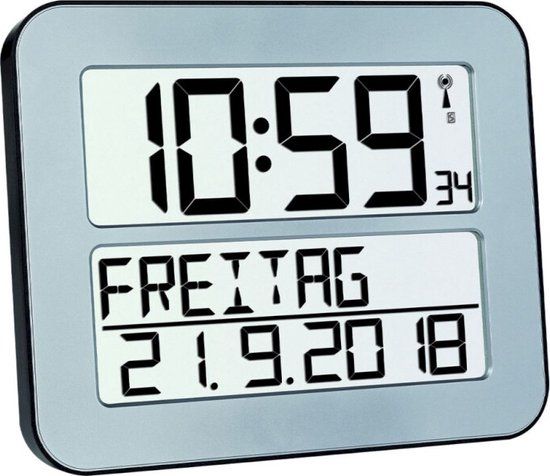 TFA Dostmann 60.4512.54 - Klok - Digitaal - Zendergestuurd - Zilverkleurig
