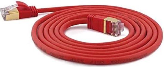Wantec CAT7 sFTP kabel 0.1 meter Rood