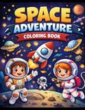 Space Adventure Coloring Book for Kids Ages 4–8: Fun & Easy Planets, Astronauts, Aliens, Rockets & Galaxy Scenes