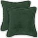 vidaXL - Taie d'oreiller - 2 pièces - BOIS - Vert foncé - 35 x 35 cm - Bouclé