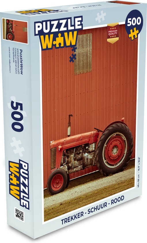 MuchoWow Puzzel Trekker - Schuur - Rood - Boerderij - Legpuzzel - Puzzel 500 stukjes - Sinterklaas cadeautjes - Sinterklaas voor grote kinderen