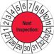 Merkloos / Sans marque Ricard Keuringsstickers Next Inspection 2027 | 50 stuks, Ø 35 mm | Rood