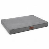By Cee Cee Orthopedisch Hondenkussen - Hondenmand - Geschikt Als Benchkussen En Hondenbed 100 x 70 CM - Hondenmand met Wasbare Hoes - Ribstof - Grijs - Egg Grid - Twan