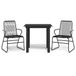 vidaXL 3-delige Tuinset PVC-rattan Zwart