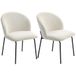 HOMCOM 2 ribfluweel eetkamerstoelen Crème