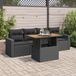Maison Exclusive - Ensemble de meubles de jardin 5 pièces avec canapé et coussins, noir, en polyrotin