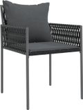 vidaXL 5-delige Tuinset met Kussens, Poly Rattan en Staal