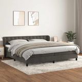vidaXL Boxspringbed met matras, fluweel, donkergrijs, 200x200 cm