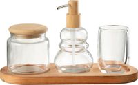 J-Line badkamerset - glas/hout - transparant