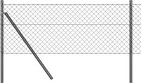 vidaXL Gaashek met grondbevestiging 25 x 0,6 m PVC-Coated Staal Grijs