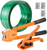 VEVOR Banding Strapping Kit, Heavy Duty Banding Sealer Tool met 305 m lengte PET Band, 300 Metal Seals, Plastic Manual Pallet Packaging Strapping Kit voor Warehouse/Shipping/Moving/Home, Oranje