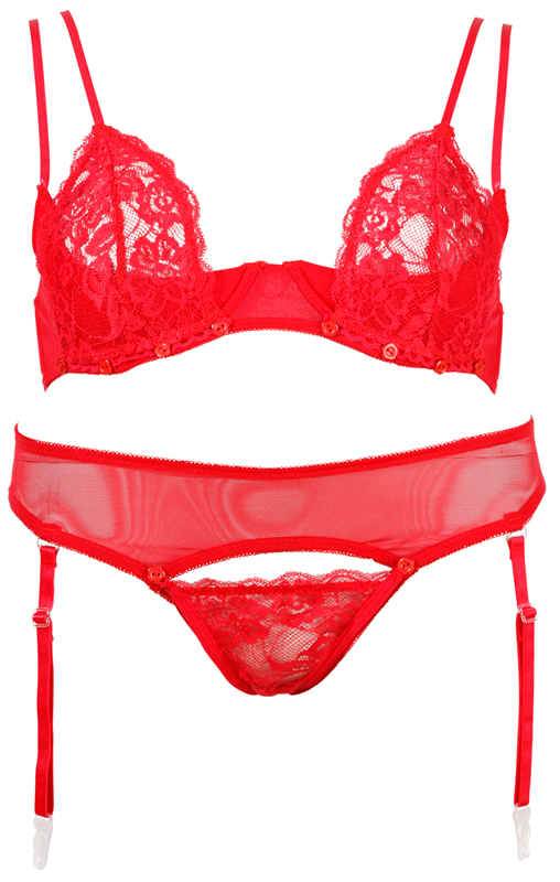 Cottelli Collection Pikant rood bh setje 80 BM