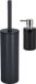 Spirella Badkamer accessoires set - WC-borstel/zeeppompje - metaal/porselein - zwart