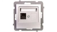 Ospel GPK-1G/K/m/18 stopcontact, zilver, IP20, 71 mm, 58,5 g