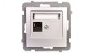Ospel GPK-1G/K/m/18 stopcontact, zilver, IP20, 71 mm, 58,5 g