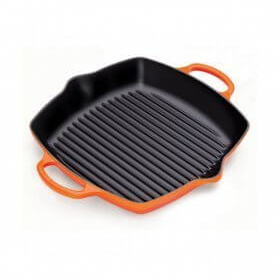 Le Creuset vierkante grill 30 cm gietijzer vulcanique